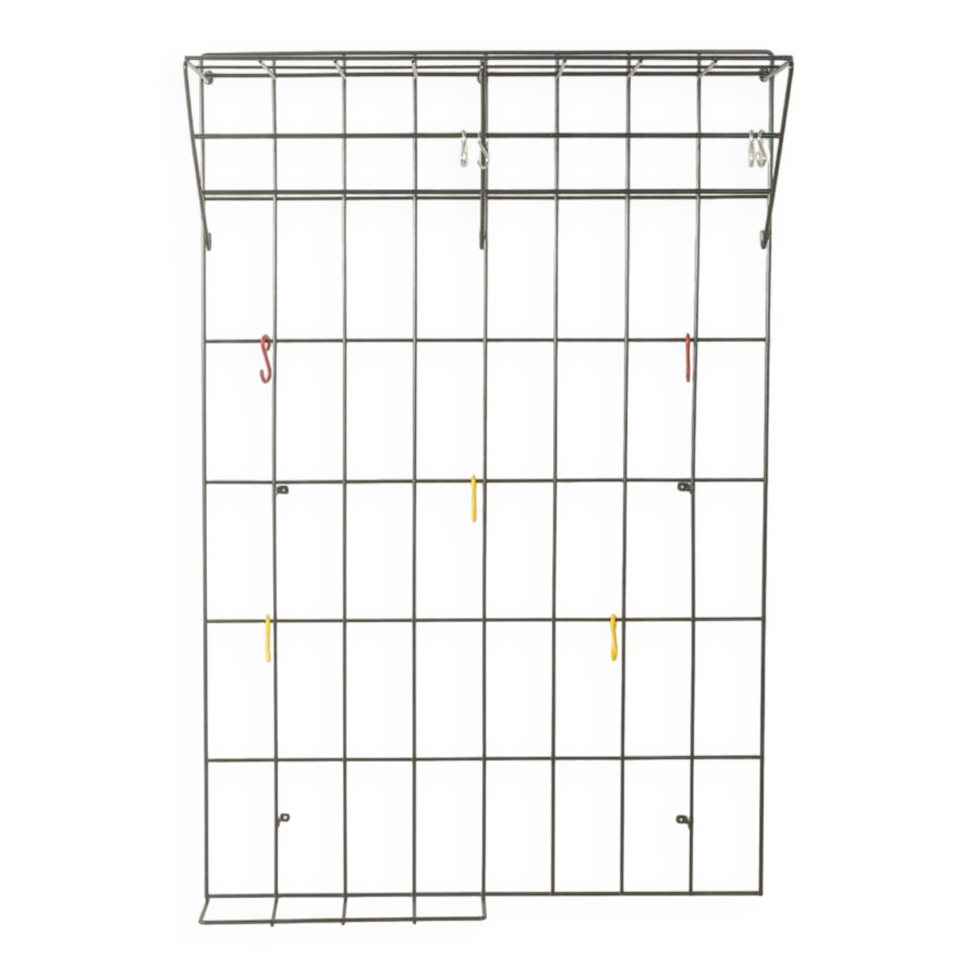 Classic wall coat rack by Karl Fichtel from the 1960s with colourful coat hooks
