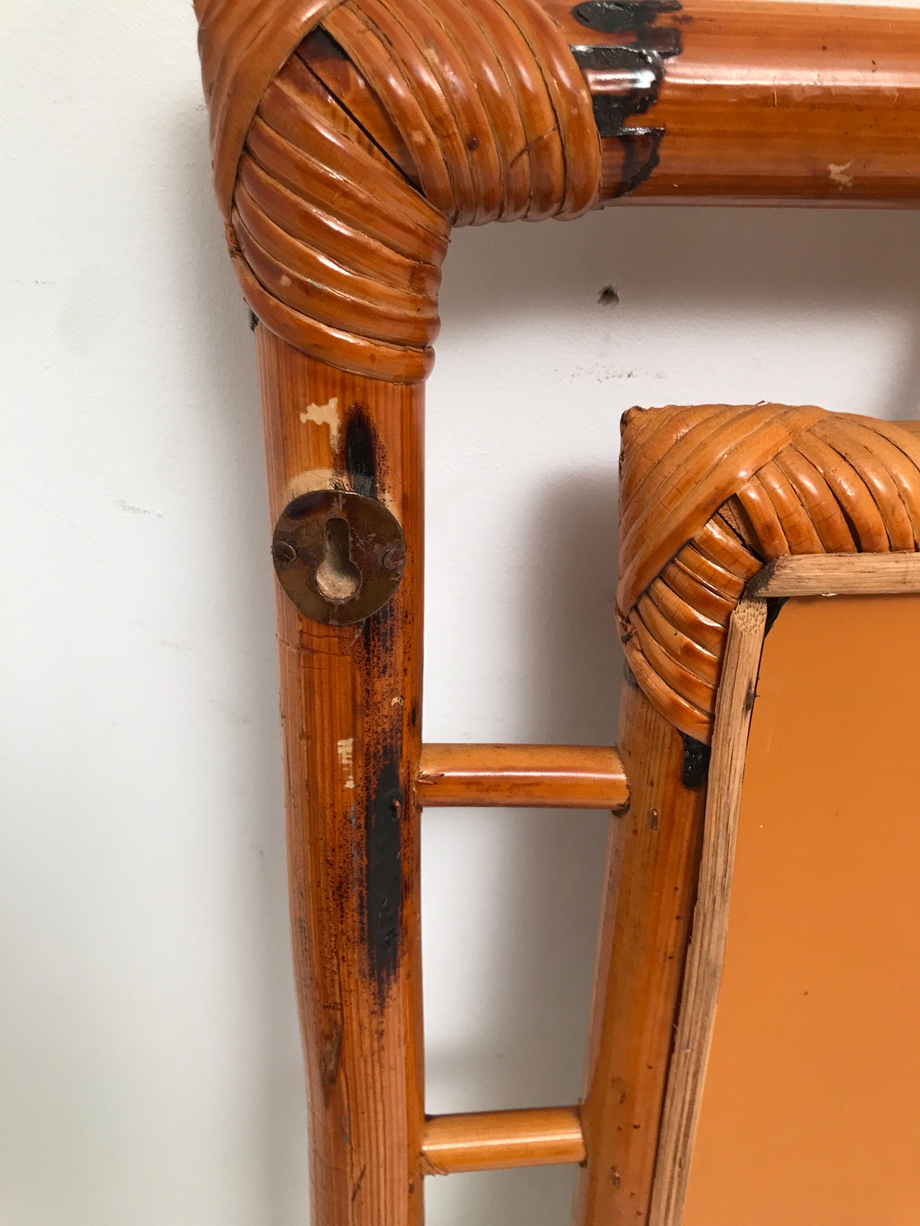 Vintage bamboo mirror