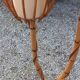 Bamboo and rattan floor lamp 2 lights from the 70s
