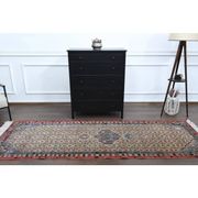 Vintage Turkish Oushak Handmade Wool Cotton Beige Runner Rug  98x284
