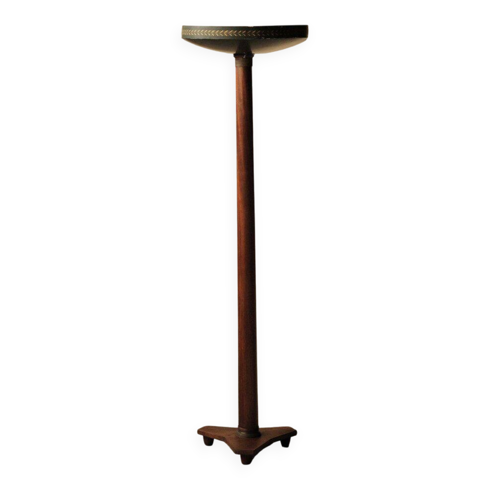 Art Deco floor lamp in mahogany and metal, 1930s