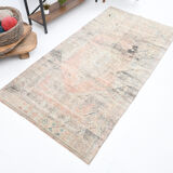Turkish vintage area rug 221x112cm