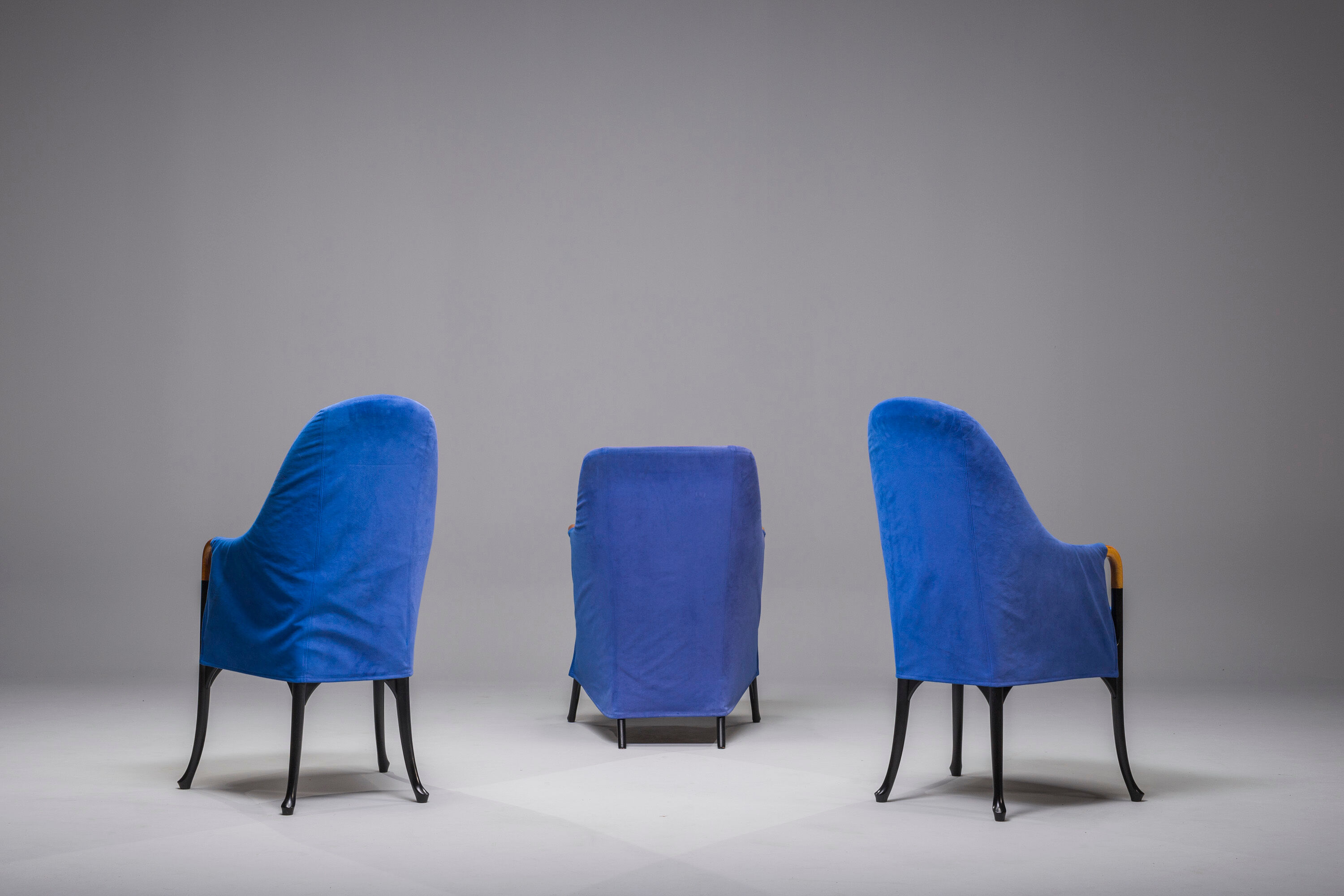 Italian alcantara project Armchairs by Umberto Asnago for Giorgetti/Progetti, 1980s