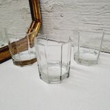 Set of 3 Octagon whisky glasses from the 80s
