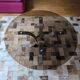 Vintage 70s round coffee table – Smoked glass top & brushed aluminium base