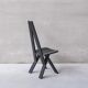 Set of six black dining chairs