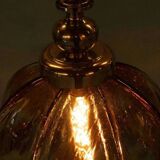 Suspension Murano ambre vintage Honsel, lampe en verre italienne