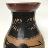 Reproduction of a Greek Attic-style black-figure vase depicting warriors