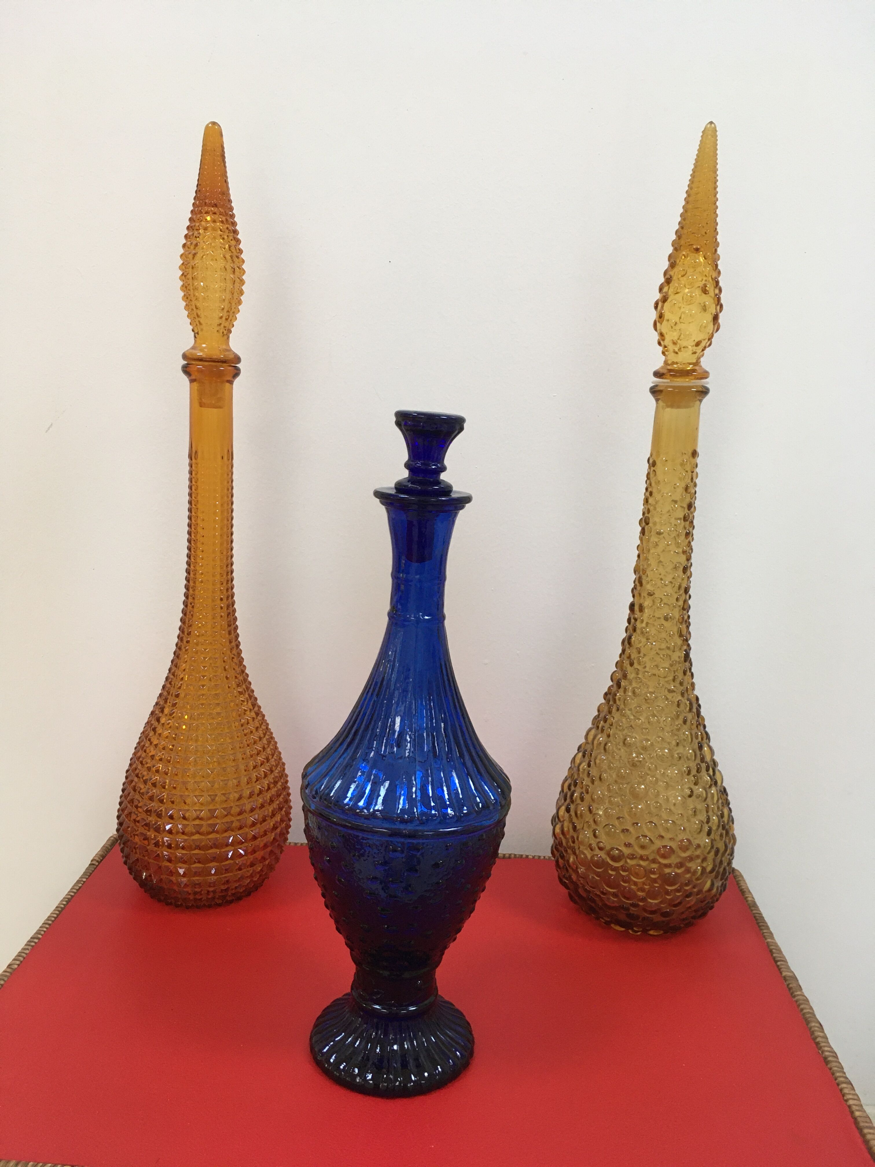 Cobalt blue glass Empoli style carafe