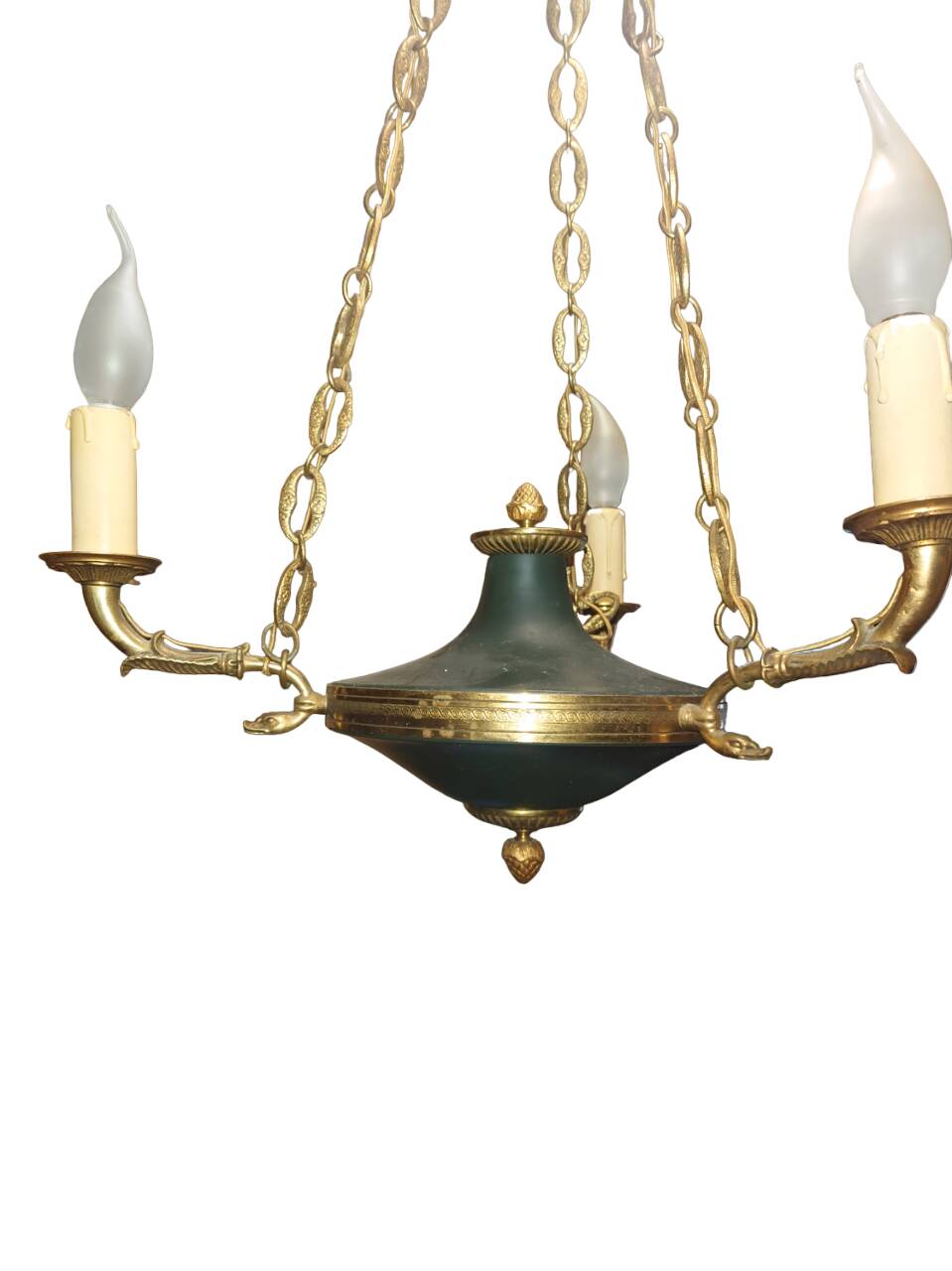 3-branched empire chandelier in bronze