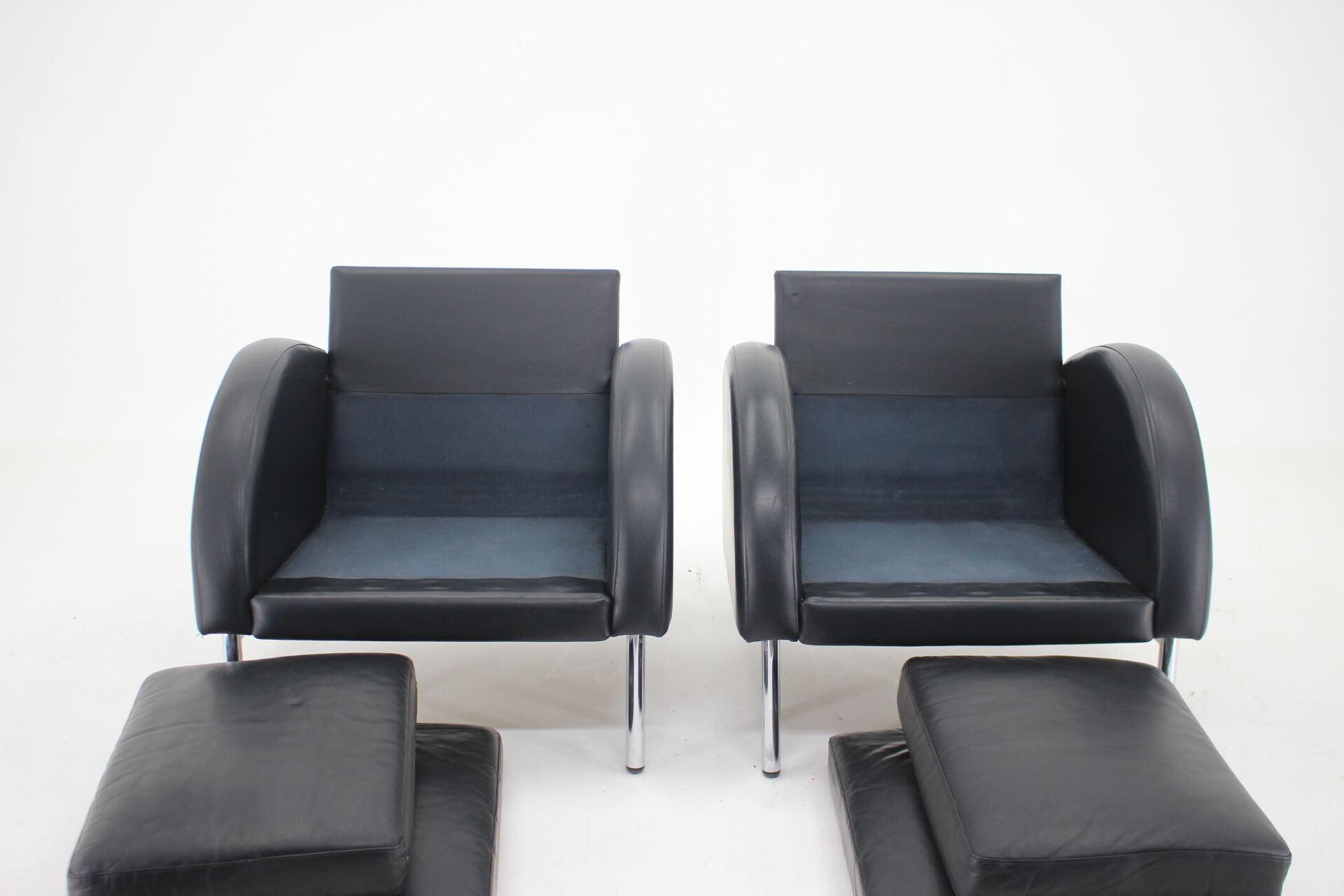 1970s  Pair Of Leather Armchairs ,Czechoslovakia
