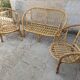 Salon de jardin Vintage en bambou et rotin - Années 60/70