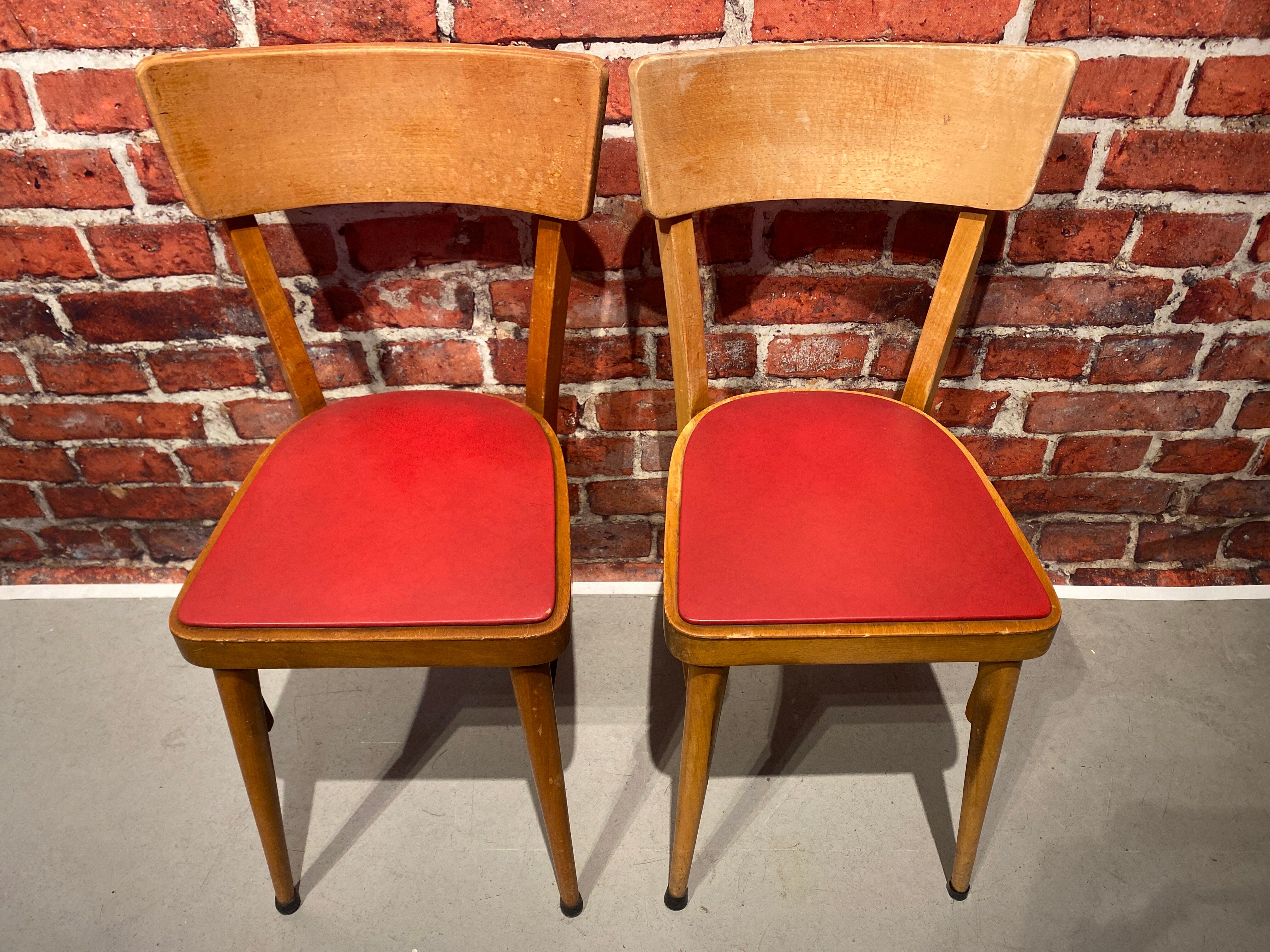 Set of 6 wooden bistro chairs