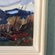 Peinture à l’huile encadrée Paysage vintage suédois du milieu du siècle