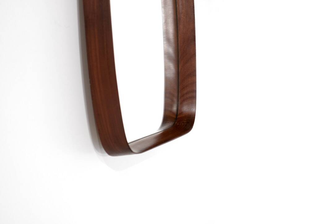 Vintage rectangular wooden mirror, Italy, 1960s.