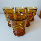 6 Amber Pernod glasses