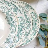 Set of 6 Antique Terre de Fer "Figuig" Soup Plates – Longchamp 19th Century