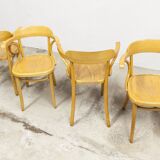Set of 4 bistro chairs with armrests 1960