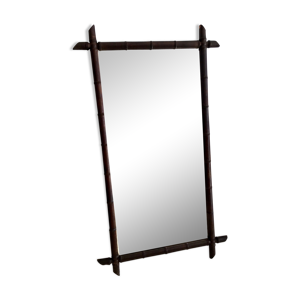 Miroir ancien bois façon bambou