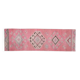 1970s Turkish Oushak Handmade Wool Cotton Pink Area Rug 84x304