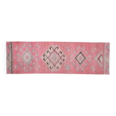 1970s Turkish Oushak Handmade Wool Cotton Pink Area Rug 84x304