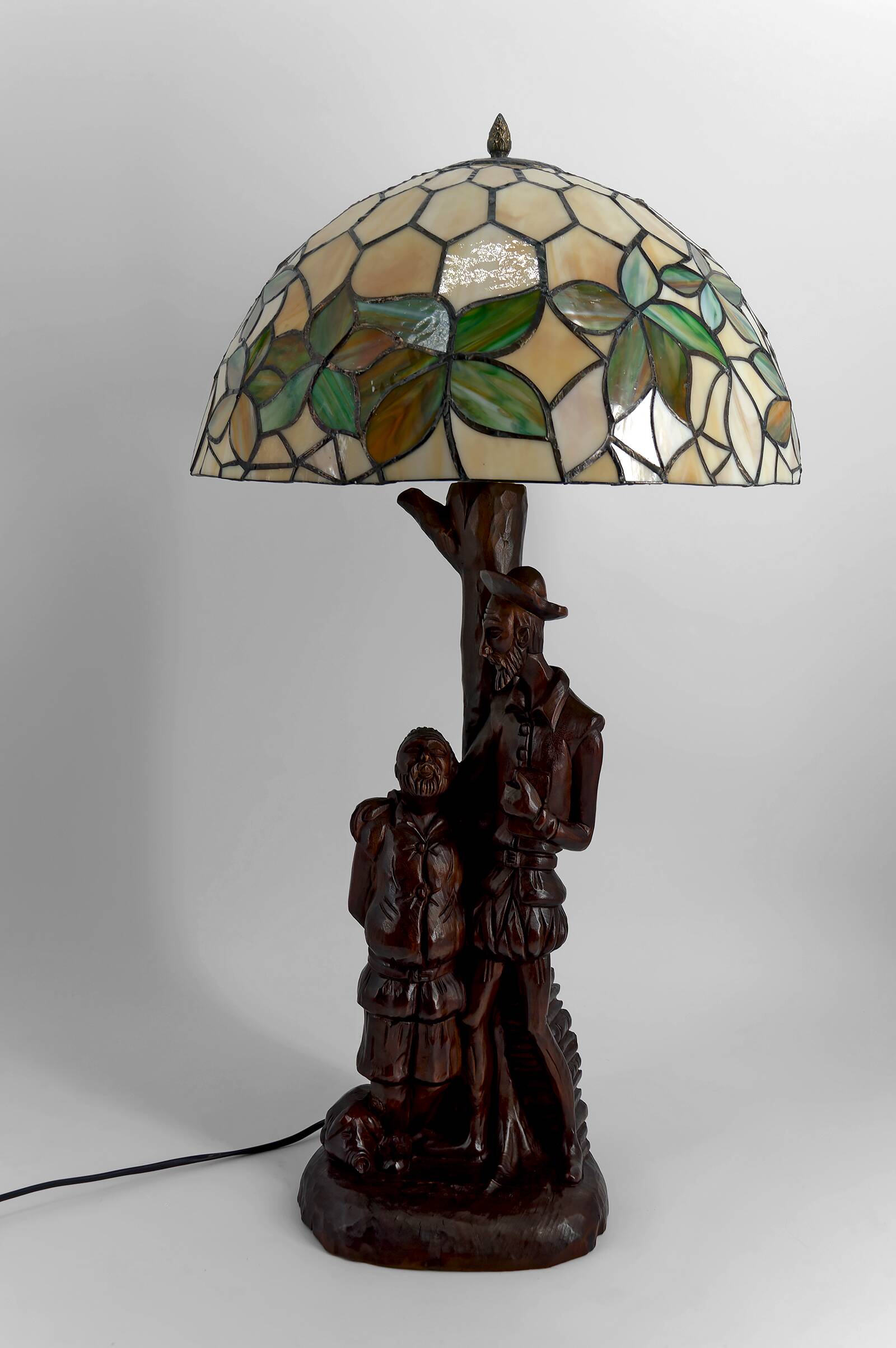 Lampe sculpturale « Don Quichotte, Sancho Panza », Forêt-Noire, vers 1950