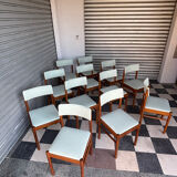 Set of 10 Baumann chairs in aqua green