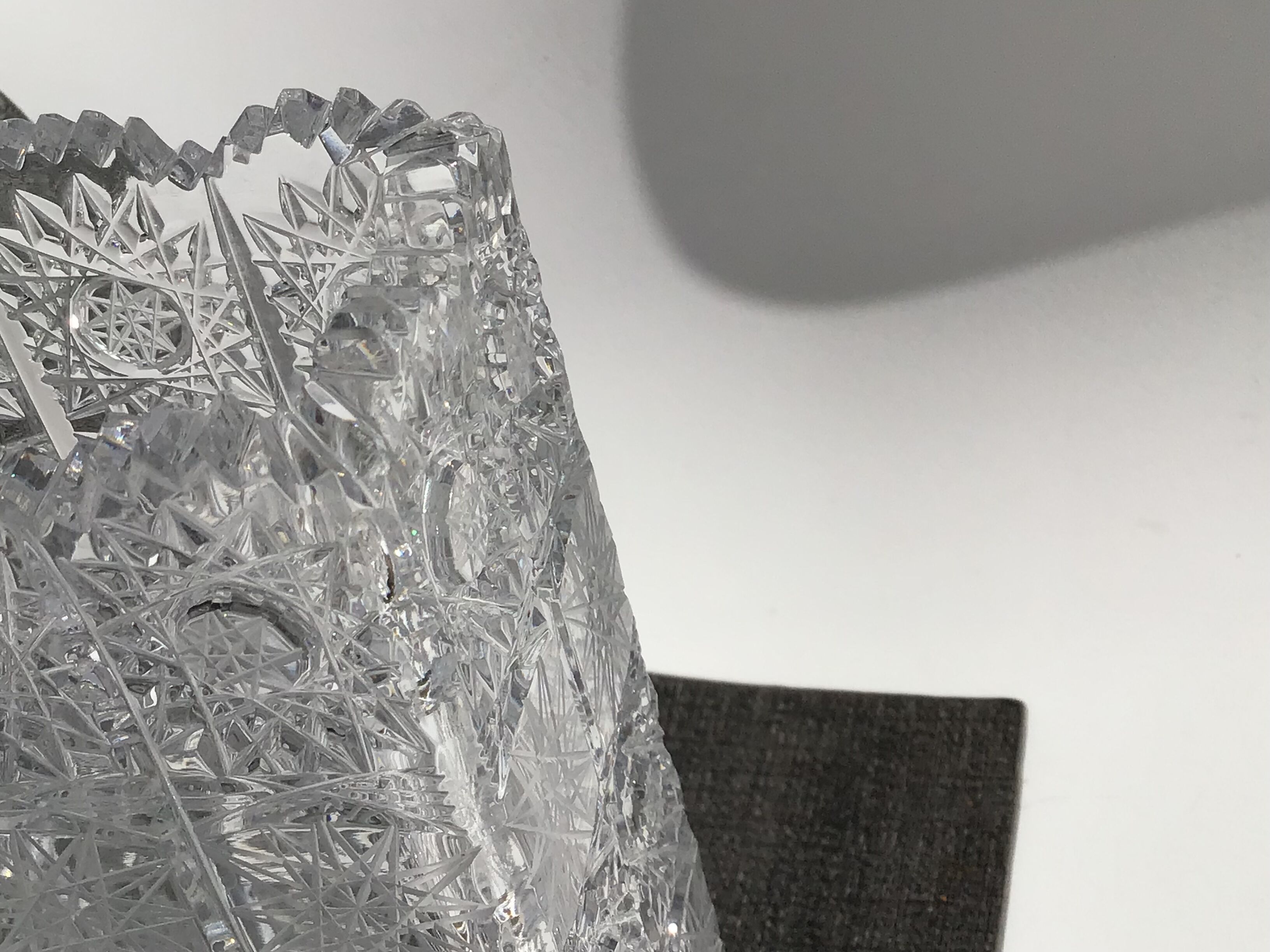 Rectangular cut Saint Louis crystal vase