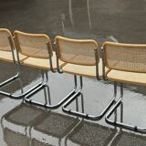 Set of 4 chairs model Cesca B32 designed by Marcel Breuer design