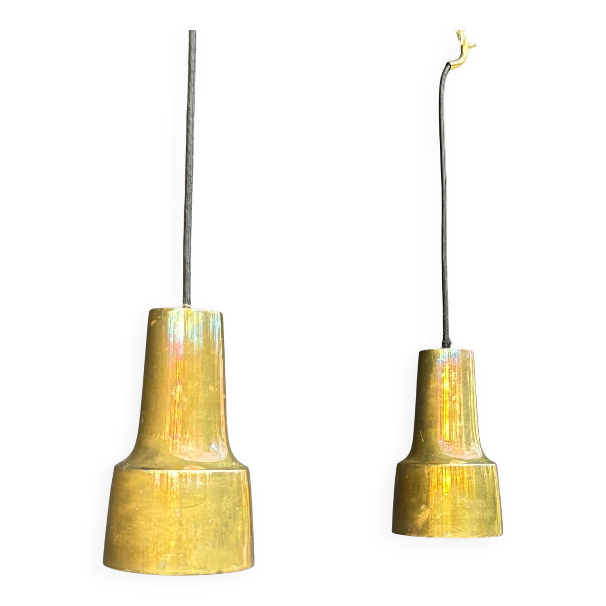 2 brass pendant lights - Sweden 50s/60s