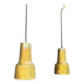 2 brass pendant lights - Sweden 50s/60s