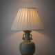 Celadon Crackle Glaze Porcelain Table Lamp in Chinese Style with Scroll Handles