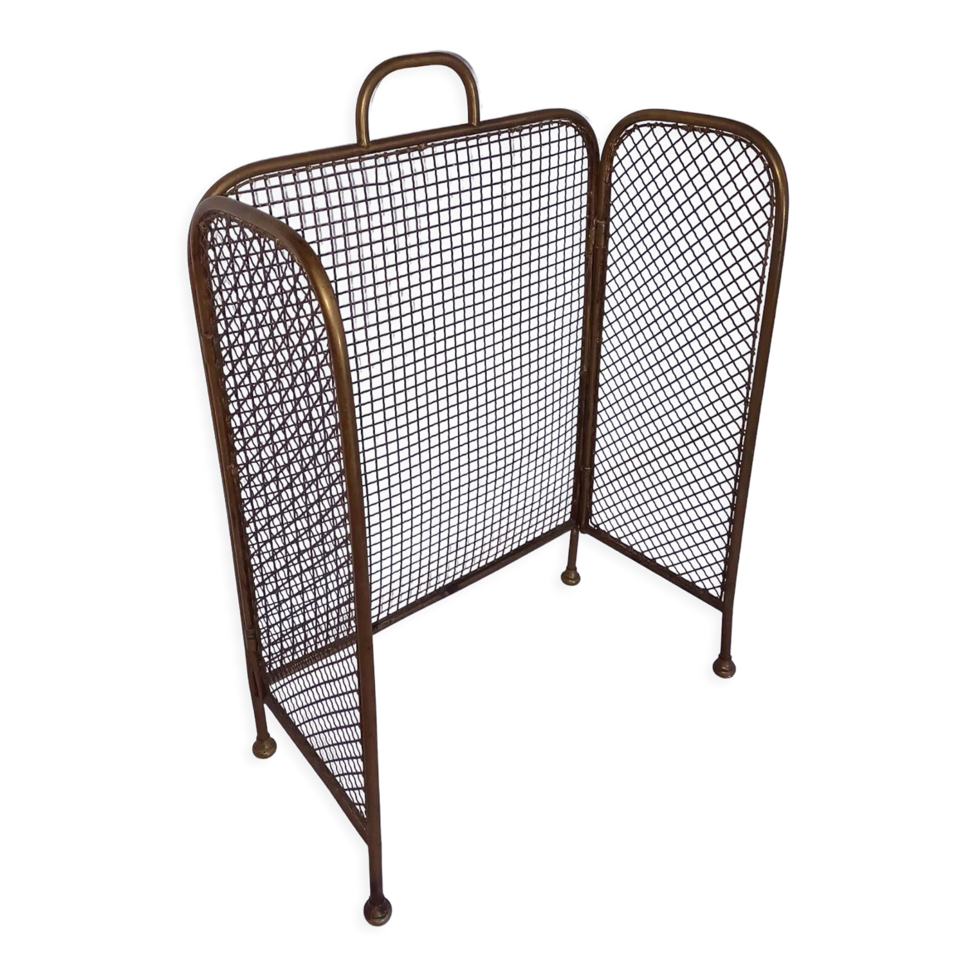 Vintage Fire Screen Brass 1950-60