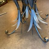 Round coffee table over glass base ears of wheat 1990s.