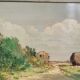 Tableau  - paysage de campagne - milieu XX ème siècle