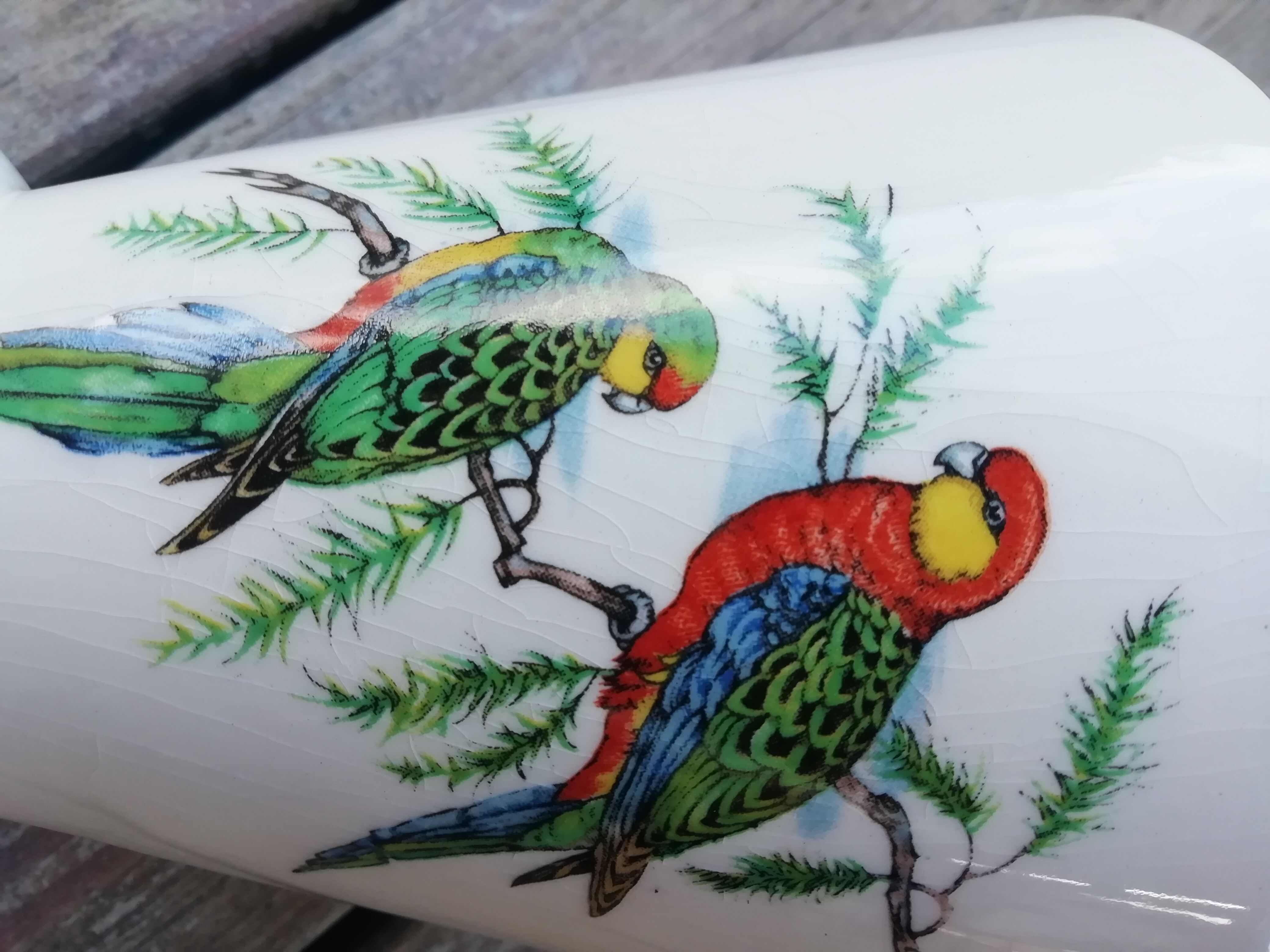 Vase parrots Gien