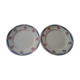 2 flat plates faïence du rhône aurut brothers model toulouse diam 23 cm