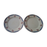 2 assiettes plates faïence du rhône aurut frères modèle toulouse diam 23 cm