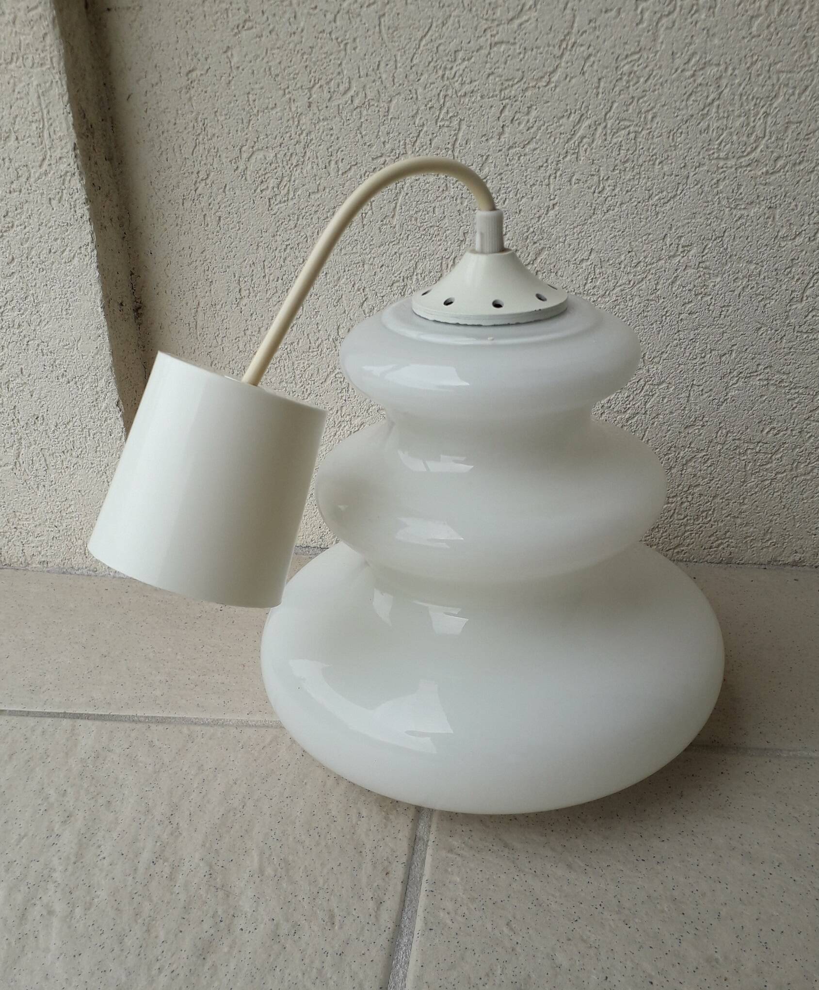 White opaline pendant light