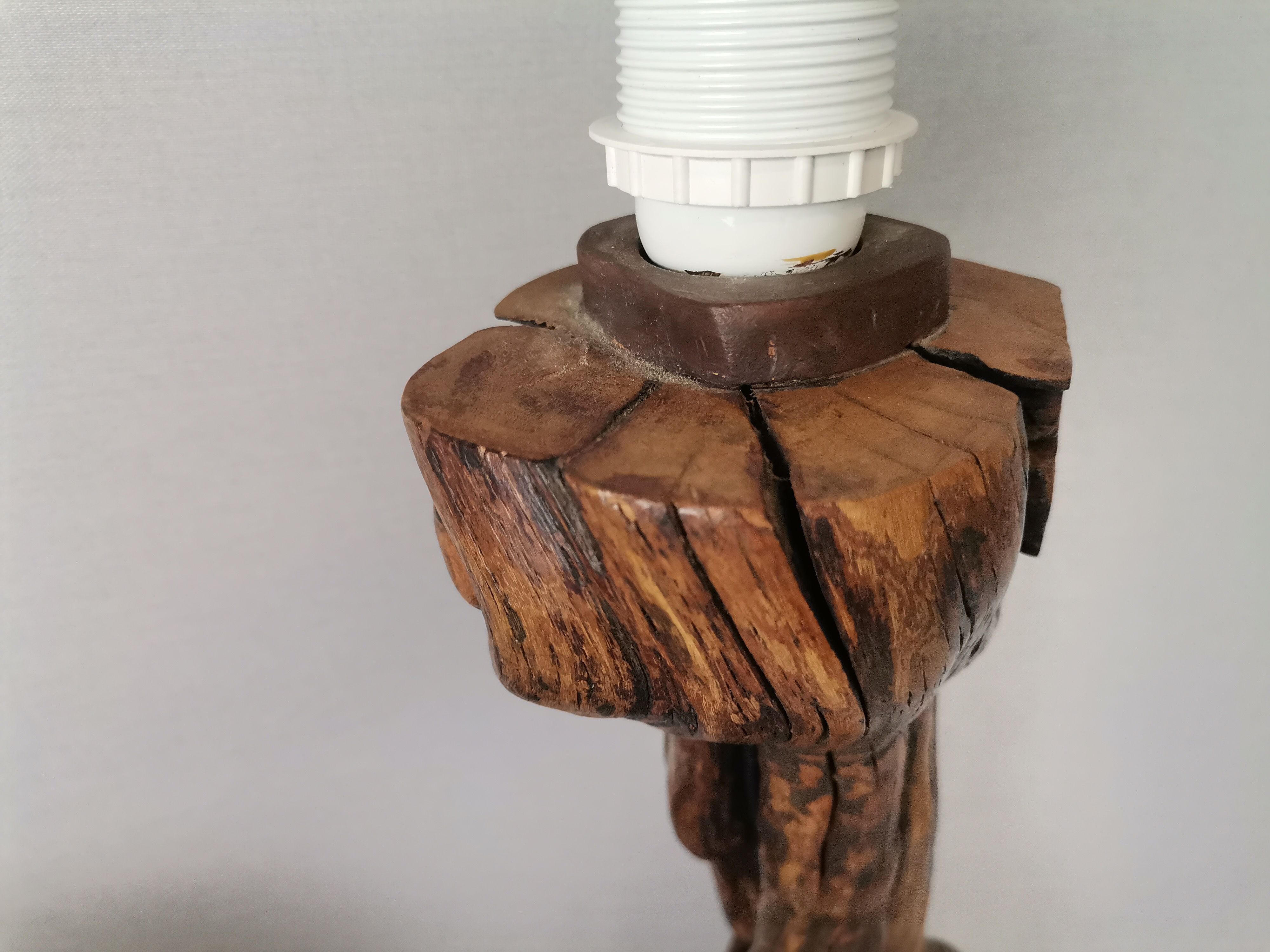 Portuguese handmade vine wood table lamp