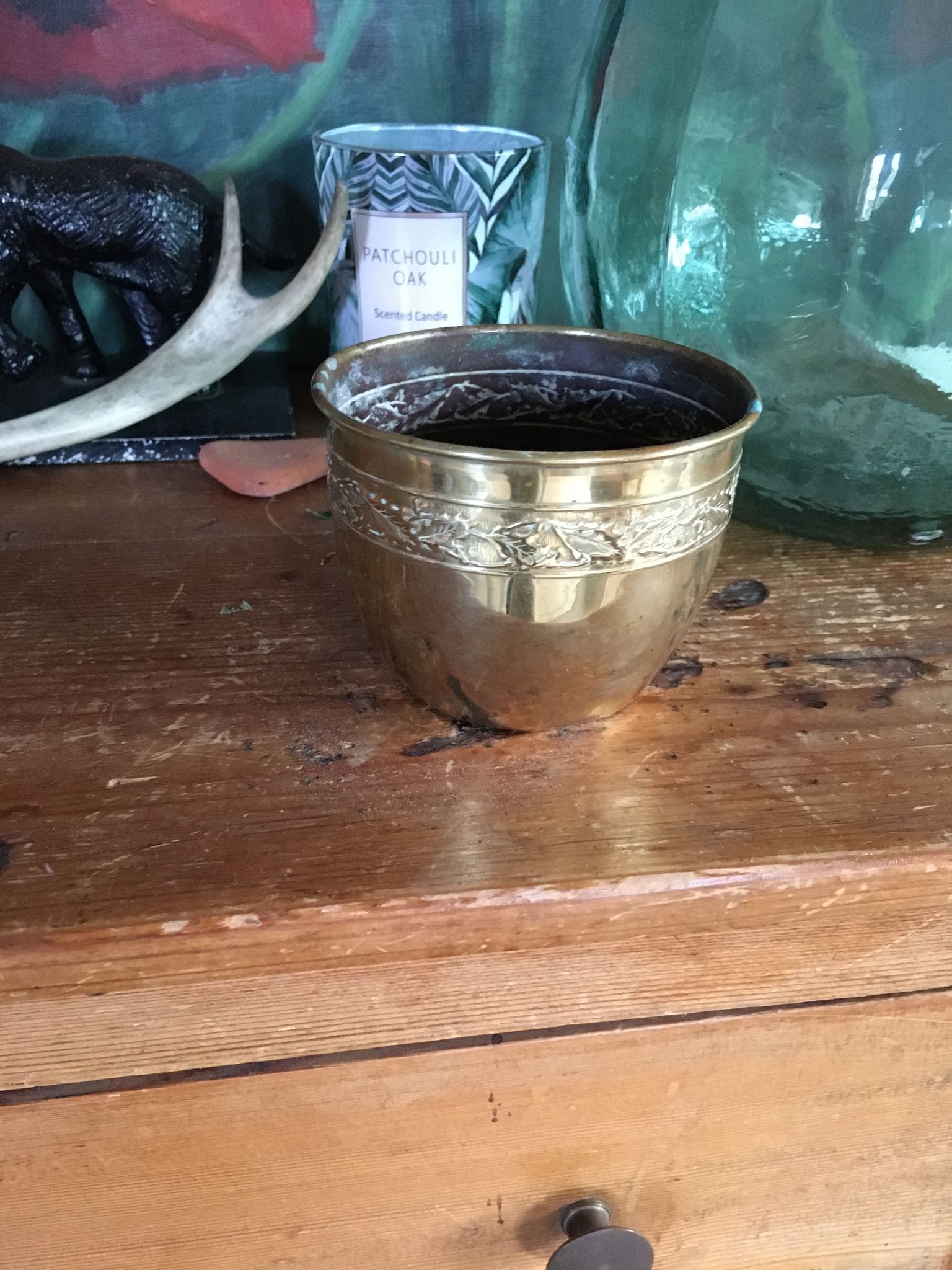 Cache pot en cuivre