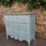 patinated curved chest of drawers
