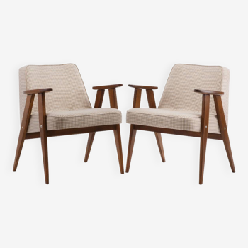 Pair of 366 armchairs