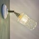Applique tulipe vintage en verre moulé transparent