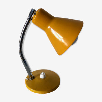 Lampe de bureau jaune 19cm vintage des années 60