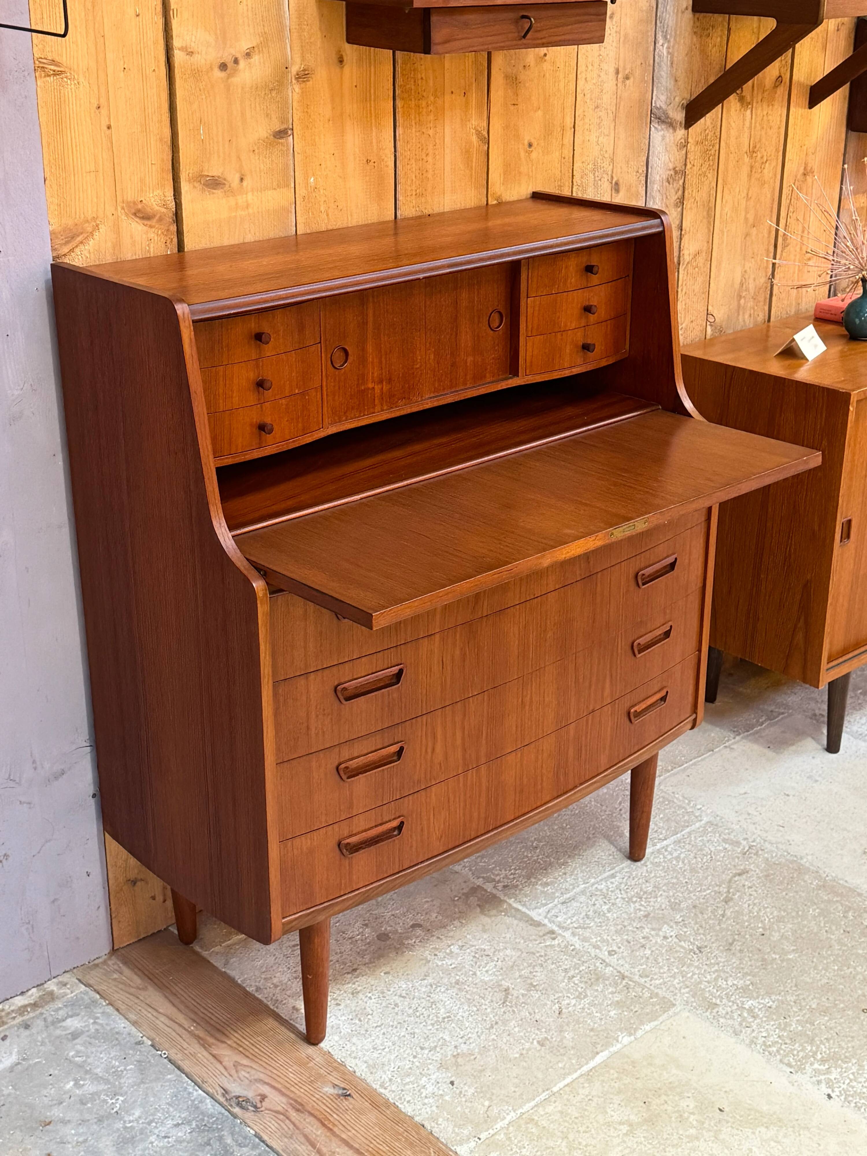 Vintage Scandinavian teak secretary "Alton" by Poul M. Jessen for Viby J Mobelfabrik