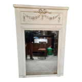 White painted wood paneling mirror