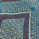 Handmade blue mergoum rug in natural wool