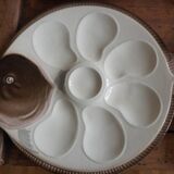 Assiettes à huîtres forme poisson faïence Longwy