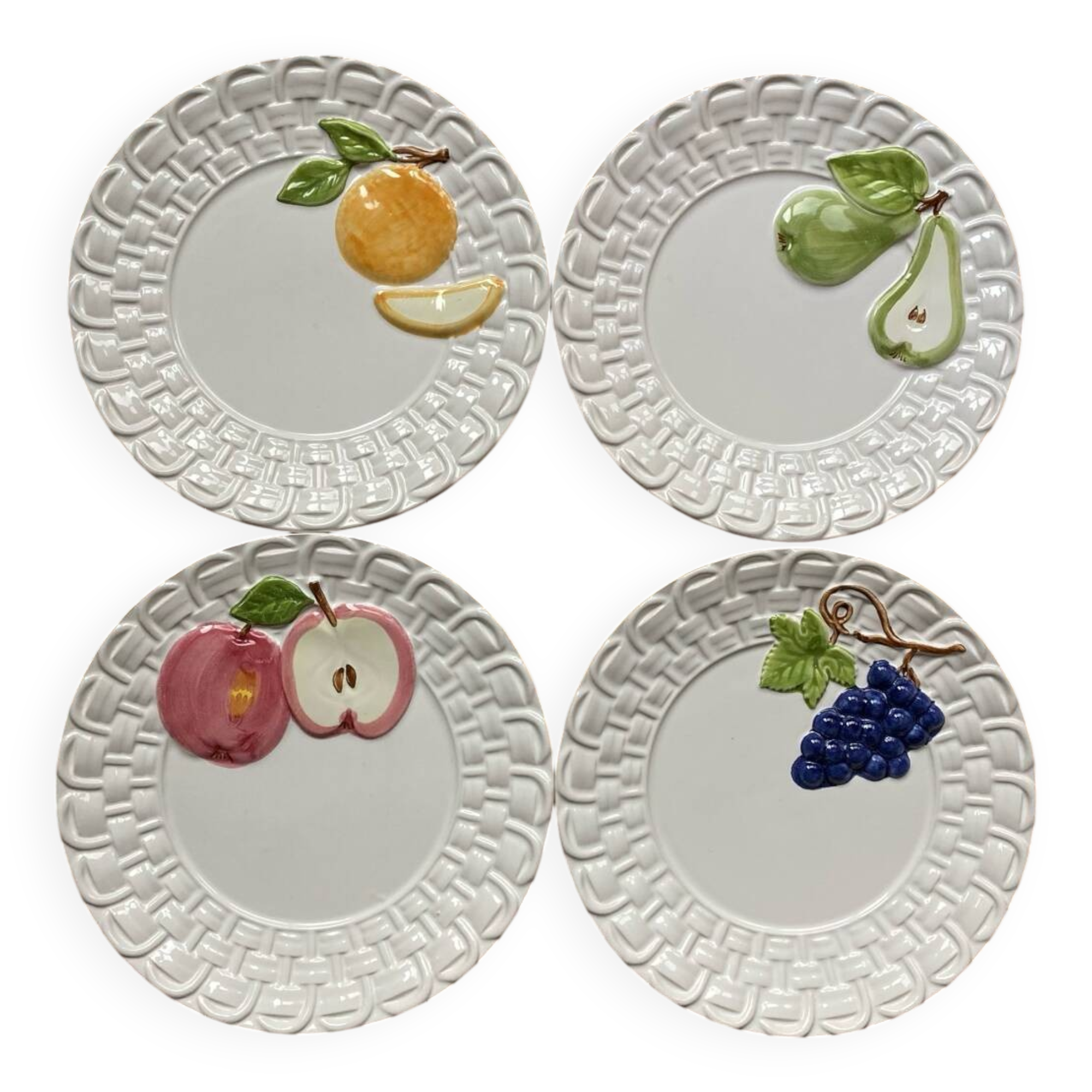Fruit barbotine dessert plates